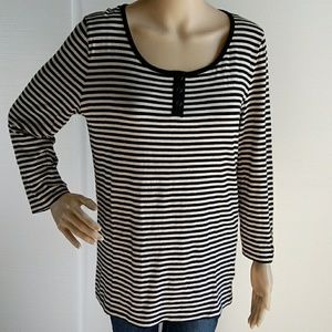 JONES NEW YORK STRIPED TOP SIZE LARGE